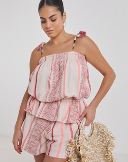 Beach to Beach Stripe Beach Top and Shorts Co-ord