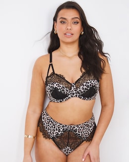 Figleaves Curve Seduce Printed Balcony Underwired Bra - Leopard