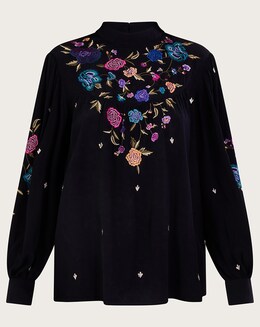 Monsoon Freya Embroidered Bib Blouse