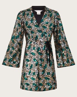 Monsoon Sasha Sequin Wrap Dress