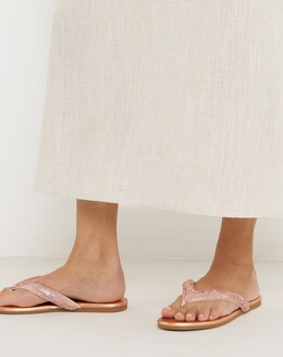 Flat Toe Post Sandals Extra Wide Fit - Image