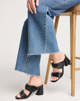 Milan Pleated Twist Strap Heeled Sandals Wide E Fit