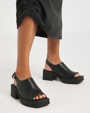 Slingback Block Heel Sandal Ex Wide - Image 1