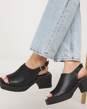 Slingback Block Heel Sandal Ex Wide - Image 2