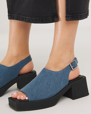 Slingback Block Heel Sandal Ex Wide - Image 5