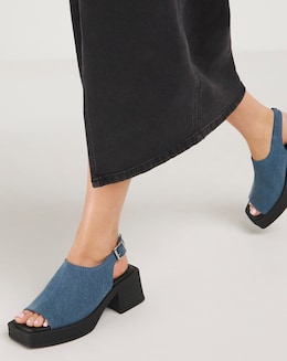 Monica Slingback Peep Toe Block Heel Sandals Wide E Fit Simply Comfort