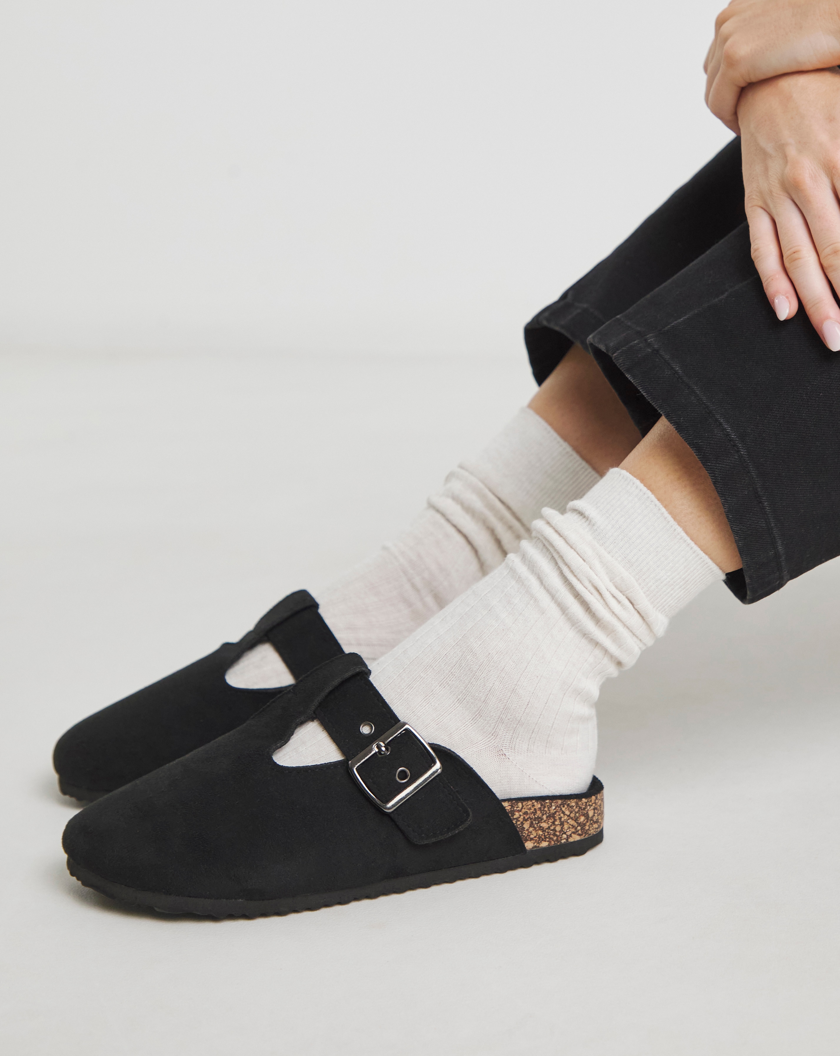 Austin Suede Chunky Closed Toe Mules Wide E Fit | Simply Be Austin Suede Chunky Closed Toe Mules Wide E Fit | Simply Be