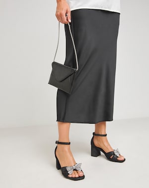 Diamante Cross Strap Heel Sandal ExWide - Image 4