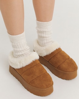 Gigi Quilted Mule Slipper Boot Standard D Fit