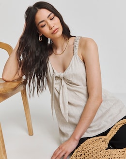 Natural Knot Front Linen Cami