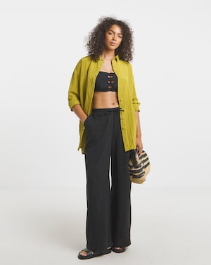 Crinkle Satin Oversized Shirt - Image 2