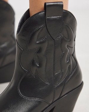 Embroidered Ankle Western Boots Wide - Image 2