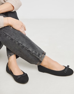 Simply Be Abundance Classic Bow Ballerina Shoes Extra Wide EEE Fit