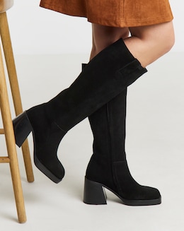 Block Heel Knee High Boot Wide C - Image