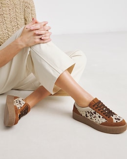 Beth Leather Chunky Lace Up Trainer Extra Wide EEE Fit