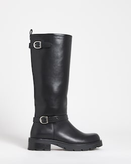 Knee High Biker Boots Wide C - Image