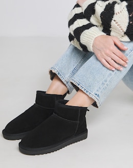 Renna Suede Low Cut Warm Lined Snug Boots Extra Wide EEE Fit