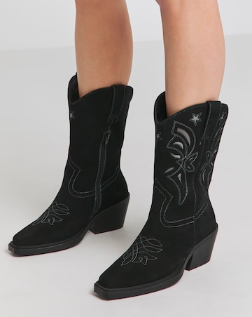 Cut Out Calf Western Boots ExWide Stan C