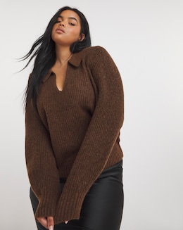 Nobody's Child Open Collar Chunky Jumper
