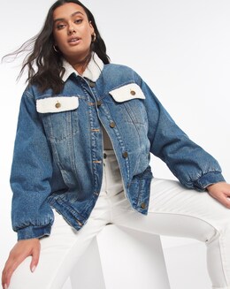 Vintage Borg Lined Denim Trucker Jacket