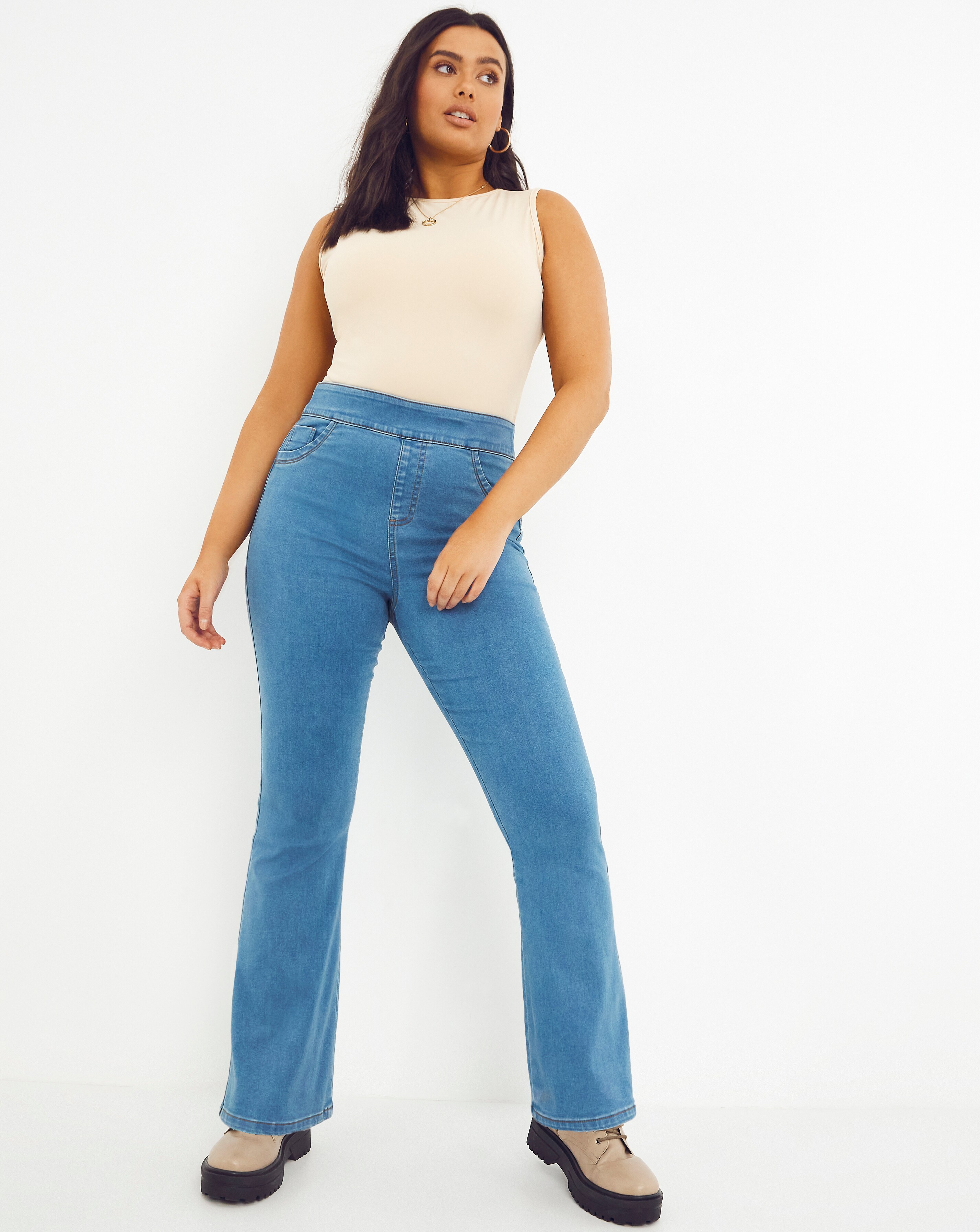 women's bootcut high rise jeans