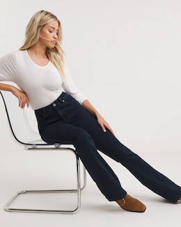 Kim Dark Indigo High Waist Super Soft Bootcut Jeans
