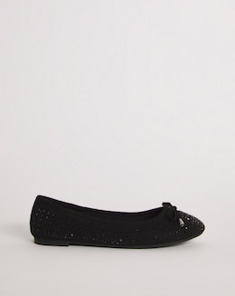 Charlize Embellished Ballerina Shoes Ex Wide Fit Simply Comfort