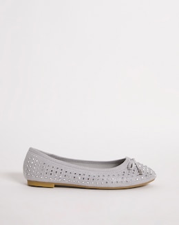 Charlize Embellished Ballerina Shoes Wide Fit Simply Comfort