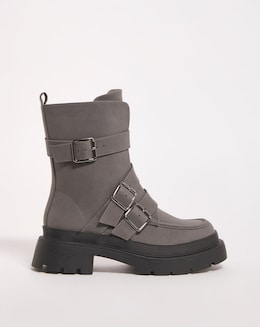 Carlotta Triple Buckle Ankle Boots Ex Wide Fit