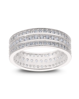 Sterling Silver Cubic Zirconia Full Eternity Band Ring