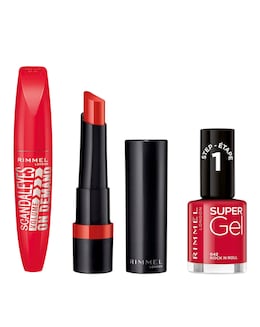 Rimmel Volume Mascara, Lasting Finish Extreme Lipstick &amp; Super Gel Set