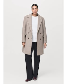 Mango Cream Button Up Coat - Image