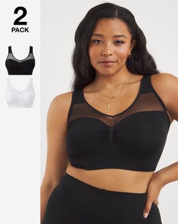 Pretty Secrets 2 Pack Black/White Sleep Tops