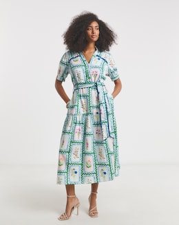 Hope &amp; Ivy Lilth Postcard Print Maxi Dress