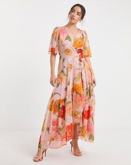 Hope &amp; Ivy Nola Maxi Wrap Dress
