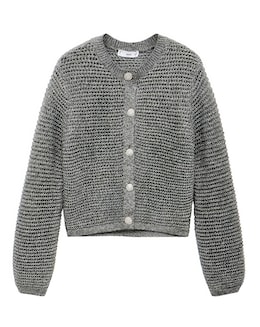 Mango Chunky Knit Jacket With Buttons