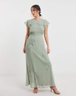 Maya Deluxe Chiffon Cowl Back Maxi