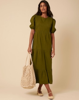Nobody's Child Tiered Midi Dress