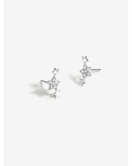 Simply Silver Sterling Silver 925 Cubic Zirconia Mini Star Climber Earring