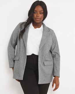 Grey Marl Double Sided Ponte Jacket