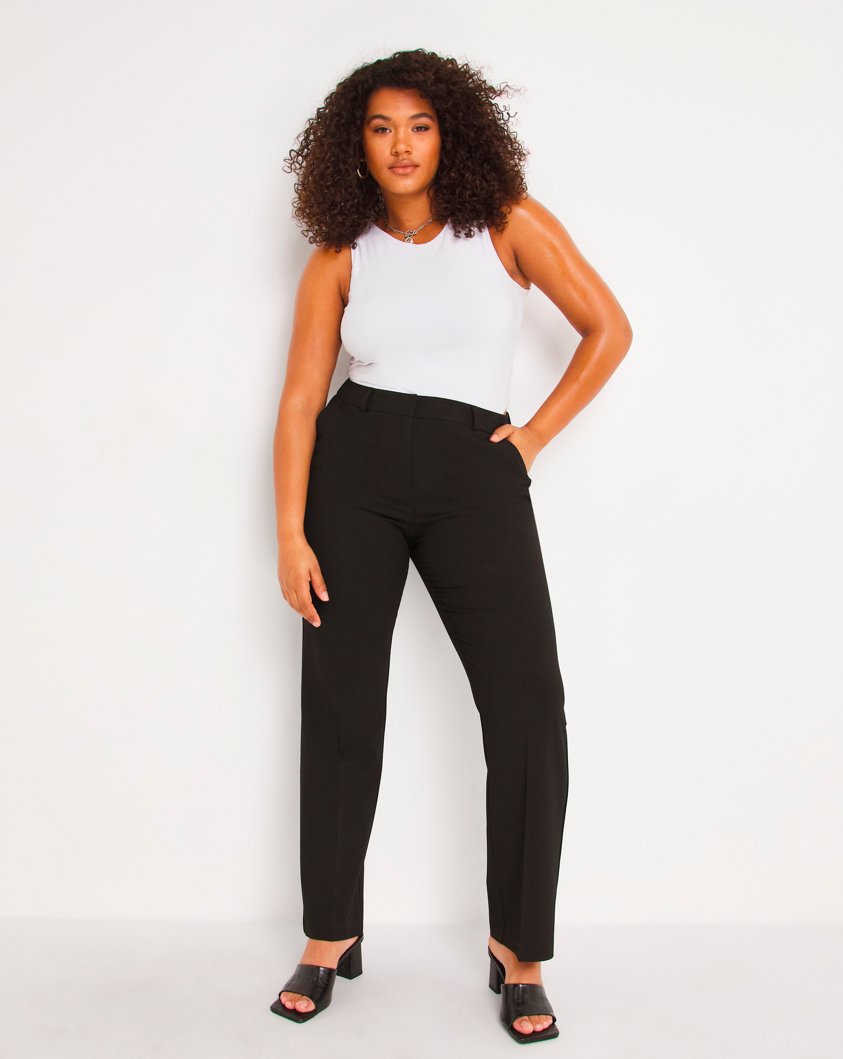 black plus size trousers