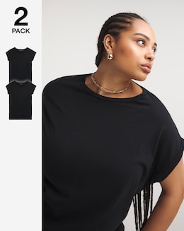 2 Pack Black/Black Boyfriend Tee's