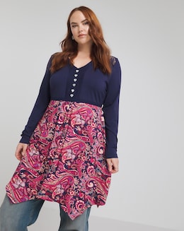 Joe Browns Navy Printed Paisley Jersey Tunic