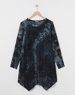 Joe Browns Blue Devore Hanky Hem Tunic