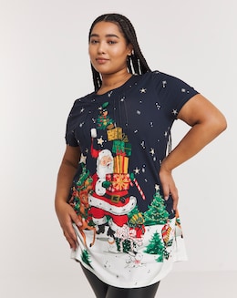 Joe Browns Navy Santas On His Way Tunic