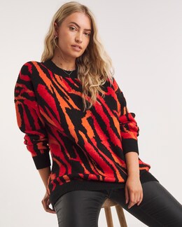 Joe Browns Red Black Oh So Bold Jumper