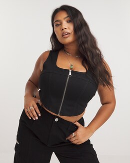 Black Zip Through Corset