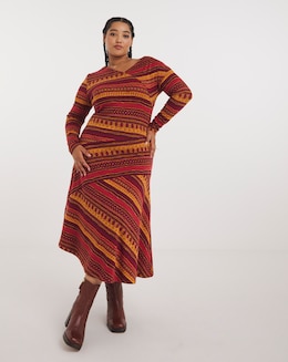 Joe Browns Orange Autumn Shades Midaxi Dress