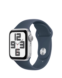 Apple Watch SE GPS 40mm Silver Aluminium Case, Storm Blue Sport Band - M/L