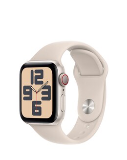 Apple Watch SE Cellular 40mm Starlight Aluminium Case, Starlight Sport Band S/M